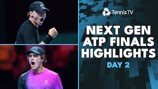 Fonseca vs Tien; Fils Battles Mensik | Next Gen ATP Finals Highlights Day 2