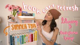 Refresh my book cart with me | SUMMER TBR, library/bookstore trip, bookish accessories️