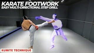 Karate easy multi-directional step drill/for beginner footwork with kizamitsuki or maegeri tutorial