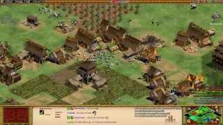 Aoe2 HD: 4v4 Arabia (Chinese, Incredible Match) (Part 1/2)