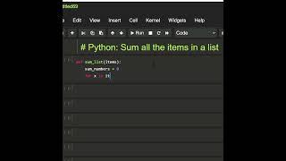 #python sum all the items in a list