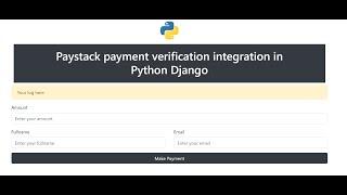 Paystack payment verification integration in Python Django