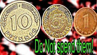 5 Germany pfennig value and detail don't spend these coins