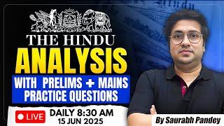 15th June  2025 | The Hindu Editorial & News Analysis | Daily current affairs | Saurabh Pandey