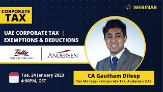 Corporate Tax Webinar Exemptions and Deductions