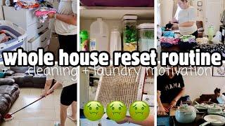 WHOLE HOUSE RESET ROUTINE // CLEAN WITH ME // LAUNDRY + CLEANING MOTIVATION // WORKING MOM CLEANING