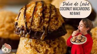 NO BAKE Dulce De Leche Coconut Macaroons Recipe  4 Ingredients !!!