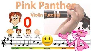 Pink Panther theme song Sheet music and violin finger pattern tutorial