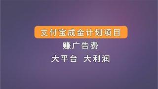 支付宝成金计划项目，开通流量主赚广告费，大平台大利润，盈双重收益。