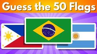 Guess 50 Countries from their Flags | Flag Quiz