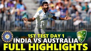 India vs Australia Full Highlights 1st Test 2024 Day 1 | IND VS AUS