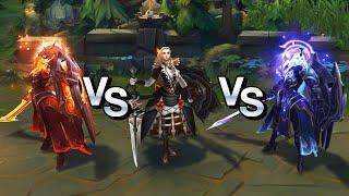 High Noon Leona vs Solar Eclipse Leona vs Lunar Eclipse Leona Skins Comparison (League of Legends)