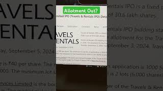 Travels & Rentals IPO - Allotment Chances | Travels & Rentals IPO GMP | Share Market | ShareX India