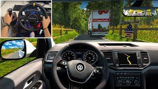 Volkswagen Amarok through Narrow Roads - Euro Truck Simulator 2 | Steering Wheel Gameplay