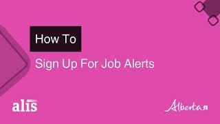 Alis Training - How to Sign Up For Job Alerts