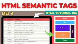 HTML Semantic Elements: Understanding and Using Semantic Tags in Hindi - Learn web development #16