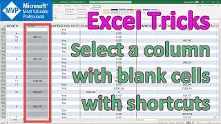 Excel tricks Select column with blank cells 