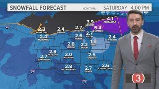 Friday's extended Cleveland weather forecast: Widespread snow moves in later today in Northeast Ohio