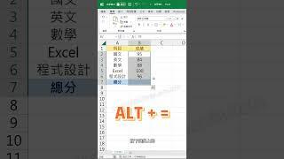 𝐄𝐱𝐜𝐞𝐥｜10秒學一招！快速加總 𝑄𝑢𝑖𝑐𝑘 𝑆𝑈𝑀 ｜瓜球筆記