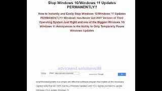 Stop Windows 10 Updates Stop Windows 11 Updates Permanently