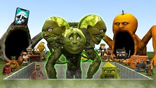 ALL ITALIAN AI BRAINROT MEMES VS THE GIANT PIT WITH NEW LIN GANG MELON ZOMBIE CARRIER! - Garry's Mod