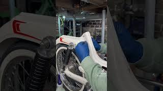 The seat went on perfectly! #puch #maxi #moped #töffli #scooter #restocycles #50cc #diy #restoration