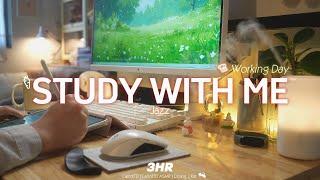 3-HOUR STUDY WITH ME | Jazz, Rainy sounds ️ | Pomodoro 25-5 | Working Day