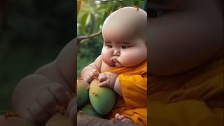 Little monk so cute  baby #so #cute #monk #cartoon #whatsapp #funny #baby #littlemonk