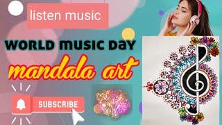 World music day mandala art || Colourful mandala art