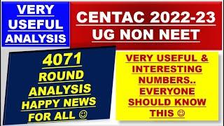 ALL ROUND ANALYSIS | BIG USEFULL INFORMATION | CENTAC COUNSELLING ROUNDS BREAK UP | UG NON NEET DATA