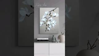 AMAZING ️ White Magnolias Acrylic Painting Flowers #shorts #art