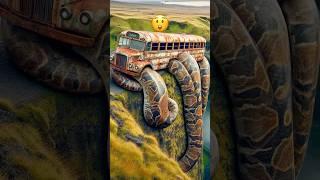 AI Travel Discovery | Giant Python attacking Bus | Amazon Jungle #shorts #art