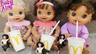 BABY ALIVE McDonalds Outing With Pumpkin, Ruby Snow & Margie McCabe!