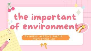 THE IMPORTANCE OF ENVIRONMENT TO OUR PLANET