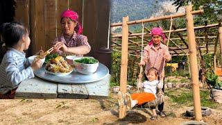 On her daughter's birthday, her mother took a day off to make a swing and a meaty meal to celebrate.