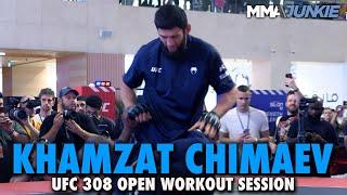 Khamzat Chimaev's Thrashes Coach With Deadly Grappling Skills at UFC 308 Open Workouts