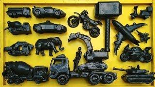 Membersihkan Mainan Mobil Balap, Truk Molen, Excavator, Mobil Truck, Truk Tangki, Motor Trail