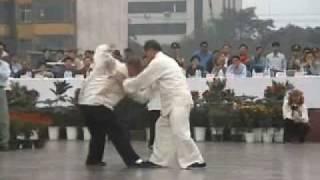 Push Hands - Tui Shou: Master Kai Ying Tung sparring with Paul Drake China 1999