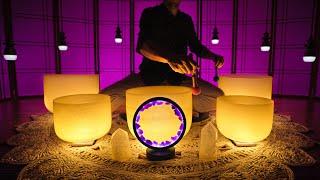 DIVINE SLEEP SOUND BATH | Soothing Frequencies for Restorative Sleep | Quartz Crystal Singing Bowls