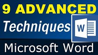 9 little known Advanced Techniques of Microsoft Word