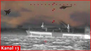 Battle between Ukrainian naval drones and Russian helicopters, planes and boats occurred in Crimea