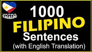 1000 FILIPINO SENTENCES WITH ENGLISH TRANSLATION 2024 | Speaking Tagalog for 24 Hours