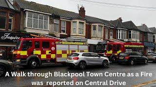 Emergency Services called to a flat on Central Drive as we walk through Blackpool Town Centre.