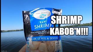 How to catch Catfish with a Bobber and Shrimp (Shrimp Kabob'n)