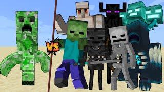 Titan Creeper vs All Titan mobs in Minecraft - Minecraft Mob Battle