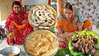 শিল নোড়ায় চাল গুঁড়ো করে তাল আঁটির শাঁস দিয়ে পুর তৈরী করে পুর পিঠে বানালাম Tal Atir Sans er Pur Pithe