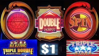 NUDGE O RAMA on Triple Double Jackpot Blazing 777 + $5 Triple Diamond came through with a big hit!