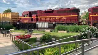 Train speeding really close to a building!