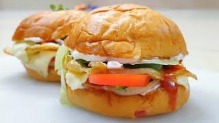 Easy egg burger | egg burger recipe | easy burger | Veg-egg burger