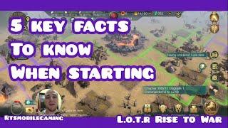 LOTR: Rise to War - 5 Key Facts to Start!  Beginner's Guide